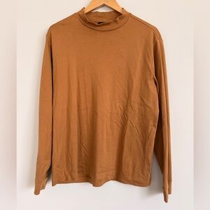 Murano Liquid Luxury Brown Mock Neck Long Sleeve